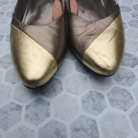 Vintage metallic Selby patch detail kitten heel - Picture 5 of 8